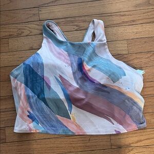 Athleta Multicolor Brushstroke Crop Top